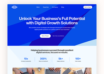 Eeza landing page branding graphic design landing page ui ux