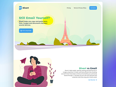 Divert - Responsive SAAS Web App (Multiple Images) case study colourful design design system figma ill illustration landing page saas software ui uiux uiuxdesign ux ux design web app web ui web ux