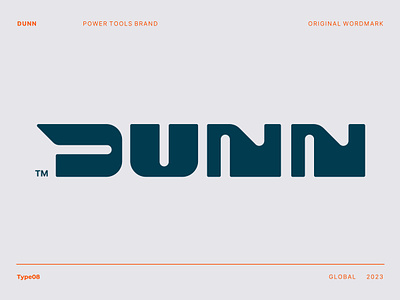 Dunn brand custom cut display diy drill global logo logotype power product tool tools typography wordmark