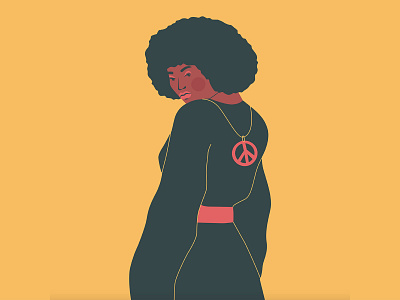 peace ✌ 2d afro character concept design flat graphic design hear illustration illustrator ipad line peace vector web yellow