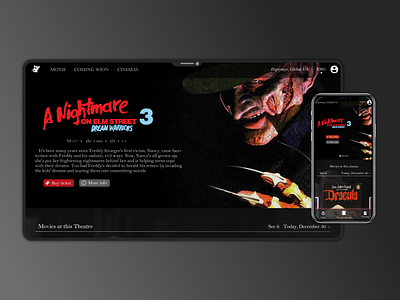 Cinema with retro movie design site ui ux