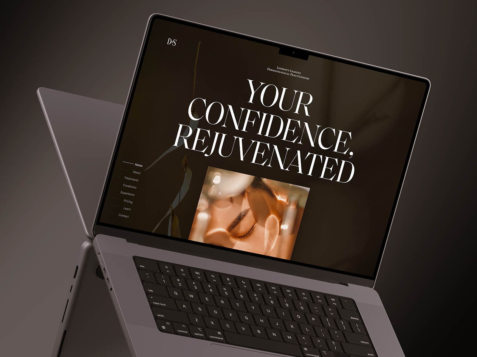 Med Spa homepage hero section beauty hero home layout medspa minimal typography webflow website