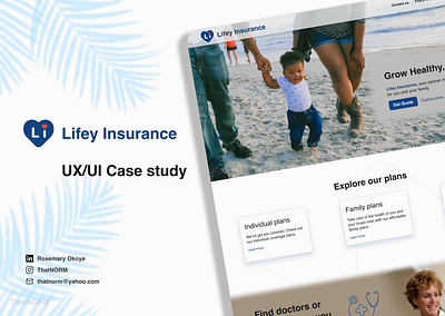 Lifey Insurance | Health Insurance UX/UI Case study case study design desktop health insurance mobile ui ux website