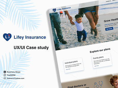 Lifey Insurance | Health Insurance UX/UI Case study case study design desktop health insurance mobile ui ux website