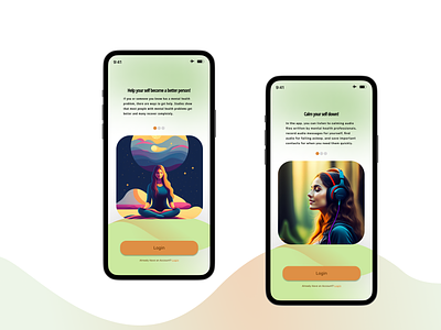 Onboarding screen - Mental Health - Mobile App app design health mental health mobile onboarding typography ui