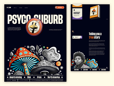 PS Club Landing Page 3d creative dark graphic design illustration landing page landing page design psychedelic ui ux web website