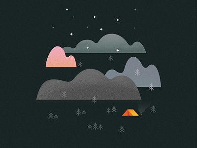 Overnight Camp 2d branding camping camping illustration graphic design illustration mountain outdoor activities poster design