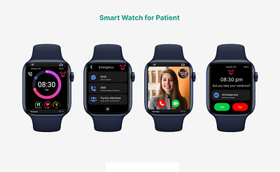 Smart Watch Design for Elderly Parents Monitoring app apple watch case study elderly figma modern monitoring app parents popular smart smart watch ui user experience research ux ux re
