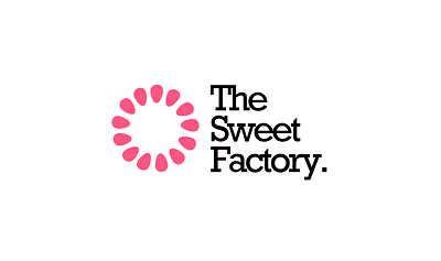 The Sweet Factory - Candy Shop Logo Design bonbons candy confectionery design factory kids logo modern pink serif shop sugar sweet sweets