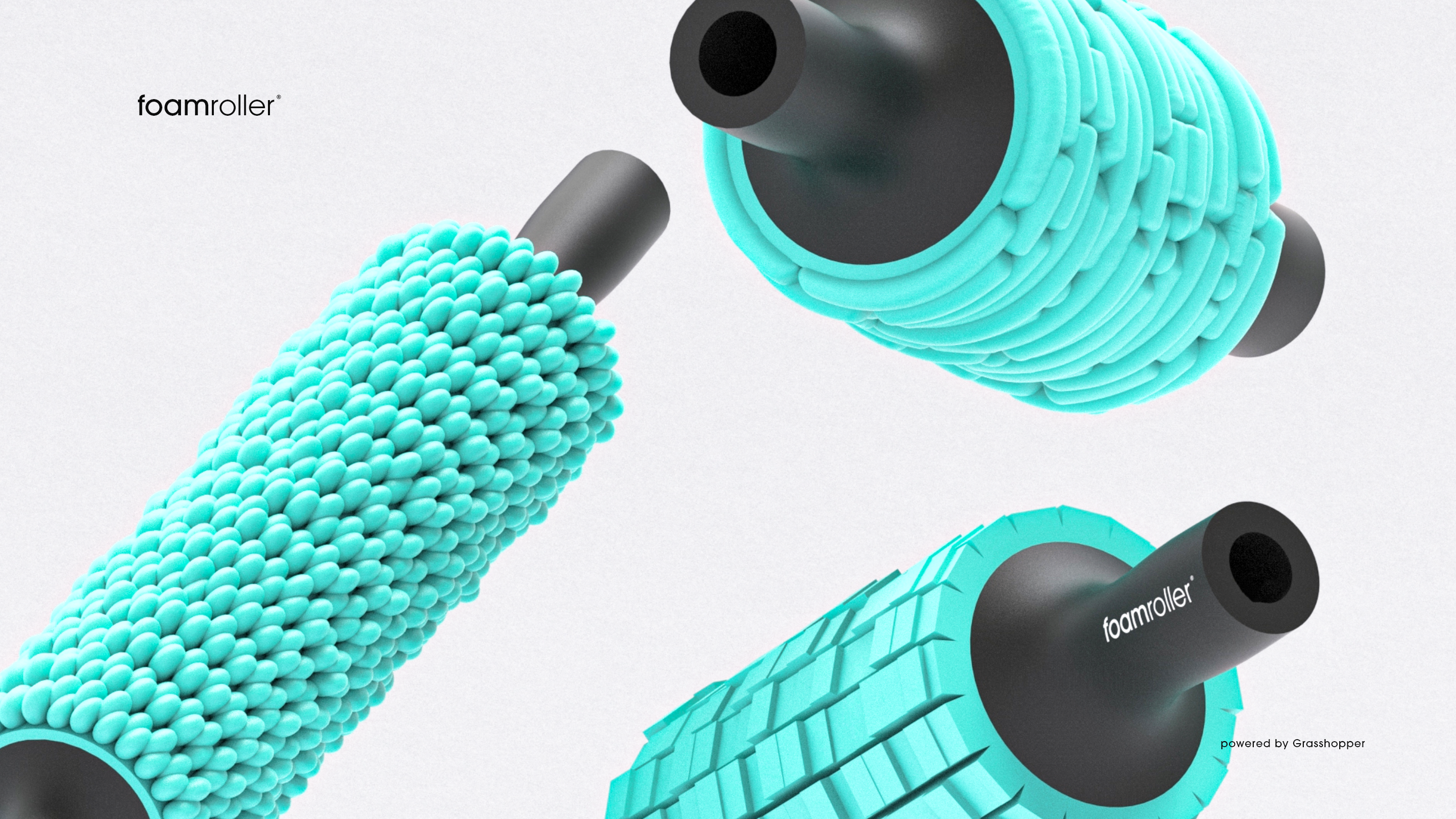 Foam Roller: Keep Life Rolling - Massage roller product design 3d brand design exercise foam grasshopper keyshot massage modeling parametric postworkout product render rendering rhino rhino7 rhinoceros roller self