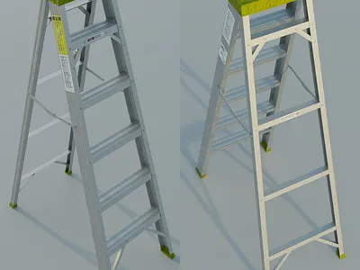 Folding Ladder 3d blender