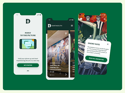 Dartmouth College | Design AR-App animation app ar ar app branding college dartmouth design dribbble exibitions graphic design illustration images mobile motion graphics phone pictures ui ux vector