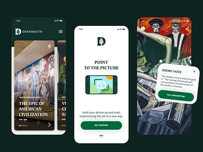 Dartmouth College | Design AR-App animation app ar ar app branding college dartmouth design dribbble exibitions graphic design illustration images mobile motion graphics phone pictures ui ux vector