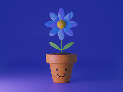 Happy Plant Pot 3d adobeillustrator art artwork blender dribbble happy plant render