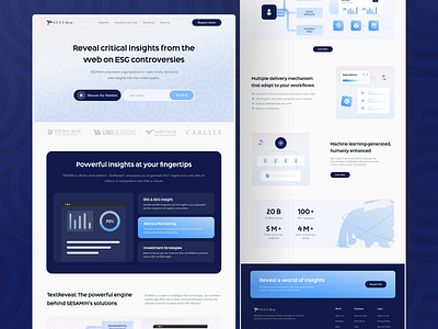 Sesamm - leading artificial intelligence [Redesign] ai artificial intelligence blue clean consistent desktop formal landing page proffesional snippet tech technology ui web website