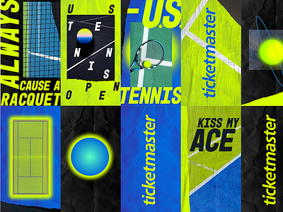 US Tennis Open artdirection branding events graphic design neon preppy punk tennis ticketmaster ustennisopen