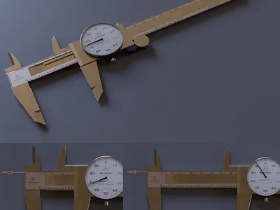 Mitutoyo Dial Calipers 3d blender