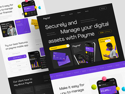 Payme - Finance Landing Page bank banking banking landing page finance finance landing page finance website landing page manage money web web design website website design