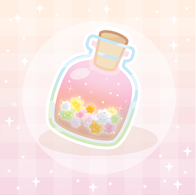 Magical Sugar Candy Jar candy cute gradient jar pastel colors pink sparkles sugar sweets vector art