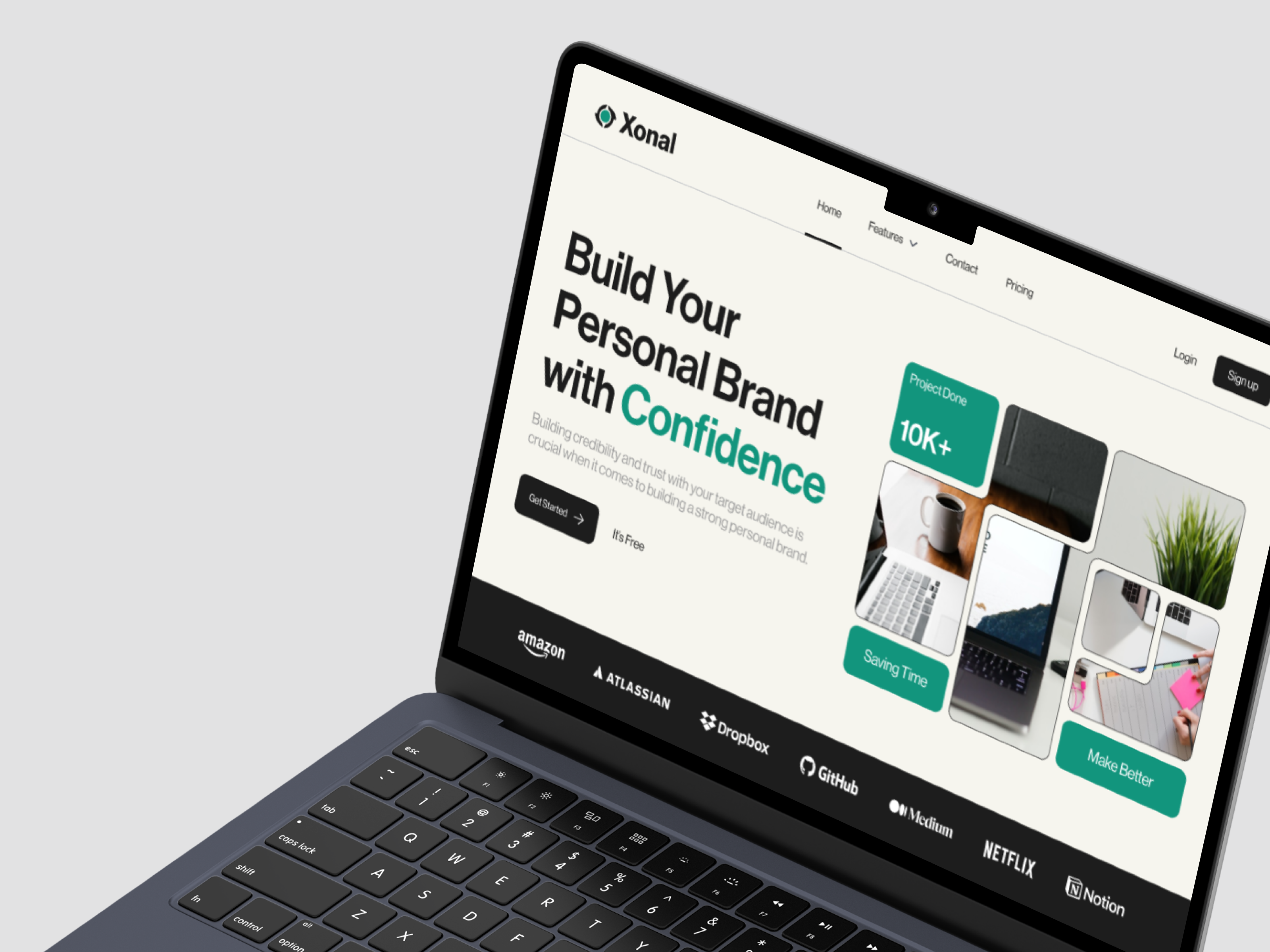 Xonal - Personal Branding Landing Page [Hero] branding clean design header hero hero section illustration landing page minimalist personal personal branding saas saas landing page saas website ui ux visual identity web web design website