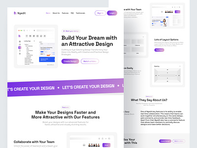 Ngedit - Web Builder Landing Page animation branding build builder builder tool company compro home page illustration landing mobile no code builder page print product design profile typography ui ux web design