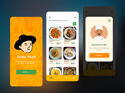 Pasta Papa Apps 3d animation branding design food graphic design illustration logo pasta pizza typography ui ux vector