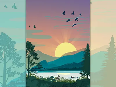 illustration birds design duc graphic design illustration nurture sun shine typography vector