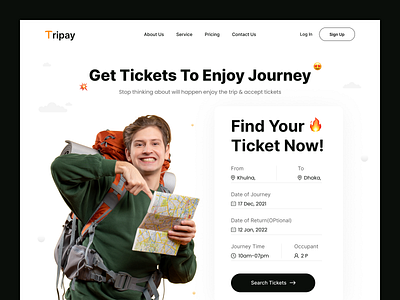 Tripay - Tour Agency Website Concept Design agency bangladesh top designer dribbble top design dribbble top designer header landing page product design top design tour tour website travel travel app travel landing travel website traveling traveller vacation web design website website design