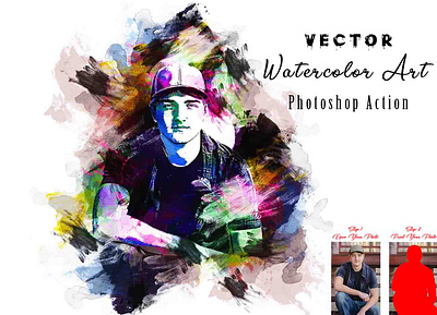 Vector Watercolor Art Photoshop Action vector sketch
