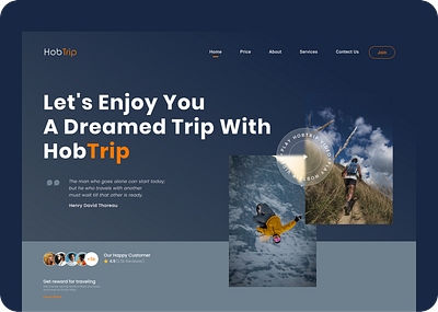 HobTrip - Travel Agency book branding graphic design landingpage ui ux webui