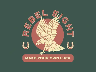 Make your own luck branding design eagle graphic design identity illustration lockup logo type