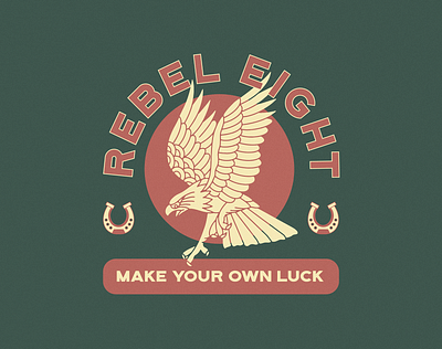 Make your own luck branding design eagle graphic design identity illustration lockup logo type