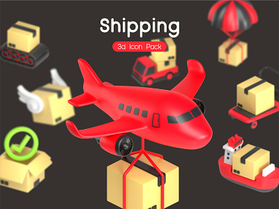 Shipping Illustration 3d design graphic design illustration landing package page shipping shop ui