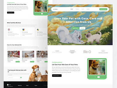 Kimu - Pet Care Website branding care design graphic design illustration illustrator mockups pet petshop ui vector