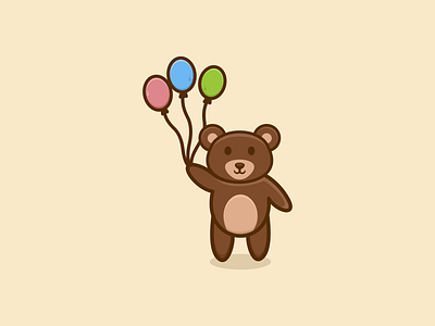 Cute Happy Bear Logo Design animal app bear branding cute design graphic design happy illustration logo typography ui ux vector
