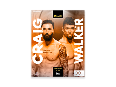 Paul Craig vs. Johnny Walker UFC Fight Poster adobe custom customs design fight fights graphic design johnny walker mma paul craig photoshop poster poster design sports sports design ufc ufc 283