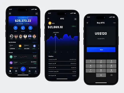 Crypto wallet - Mobile app app design banking bitcoin blockchain blockchain app crypto crypto currency crypto payments cryptocurrency currency finance app mobile app mobile app design mobile design mobile ui transaction ui ux wallet web3