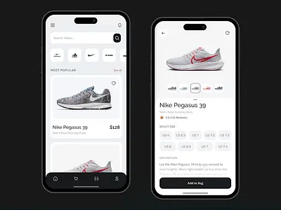 Shoes App Prototype animation app design design minimal mobile mobile app shoes app ui ui design ux