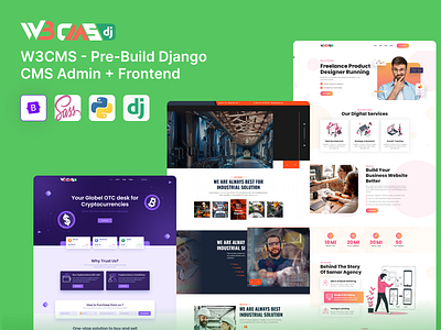 W3CMS - Pre-Build Django CMS Admin + Frontend admin cms dashboard design django frontend product design uiux website website design