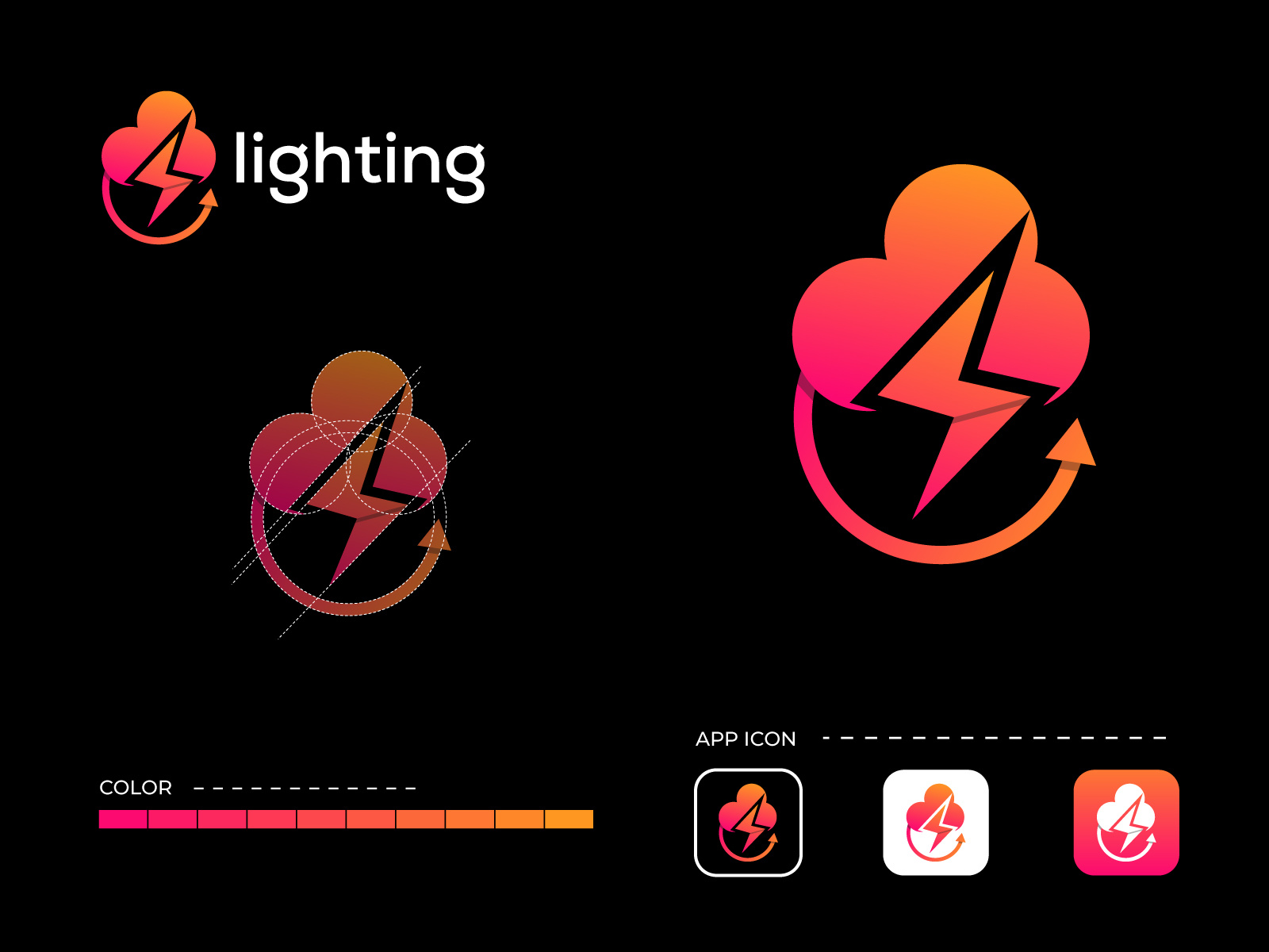 Lightning flash technology abstract logo design by Shanjida Nipu on