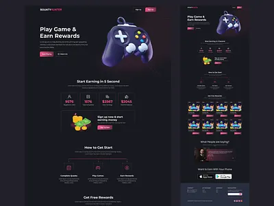 Game Landing Page design game landing page learning game landing page nft game landing page ui ux website
