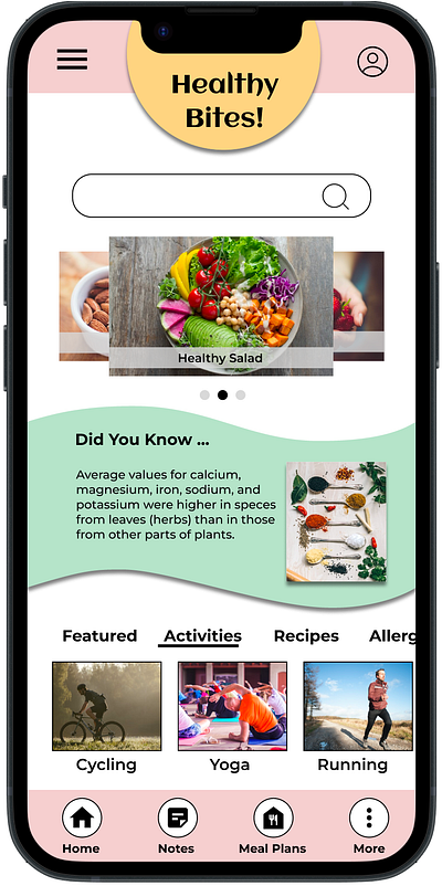 Healthy Bites app app figma product design
