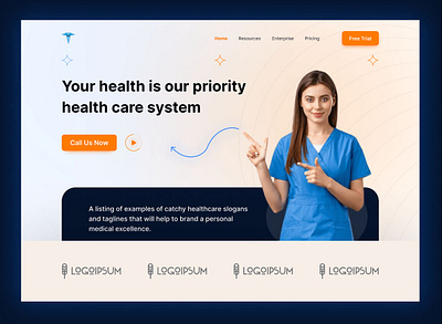 Medical Landing Page branding graphic design logo ui