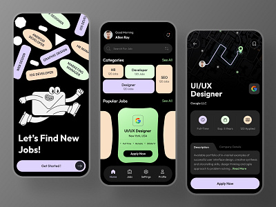 Job Finder App Design Concept app design app ui career clean ui employment find work hiring hiring platform job job find job finder job finding app job listing job portal job search job seeker mobile app recruitment recruitment agency ui design