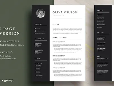 Clean Resume CV branding cover letter cv design diy graphic design illustration logo resume ui