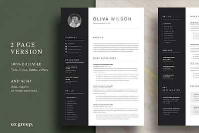 Clean Resume CV branding cover letter cv design diy graphic design illustration logo resume ui