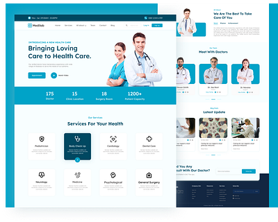 Medical Health Care Website Landing Page app branding clinic discover health homepage hospital interface landing page medical product design startup ui ui ux web web design website