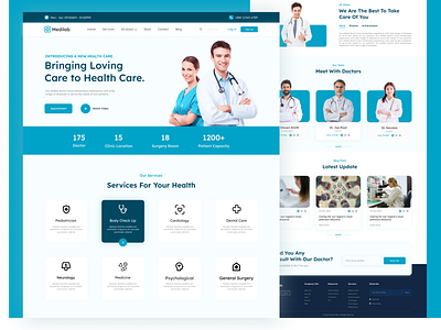 Medical Health Care Website Landing Page app branding clinic discover health homepage hospital interface landing page medical product design startup ui ui ux web web design website