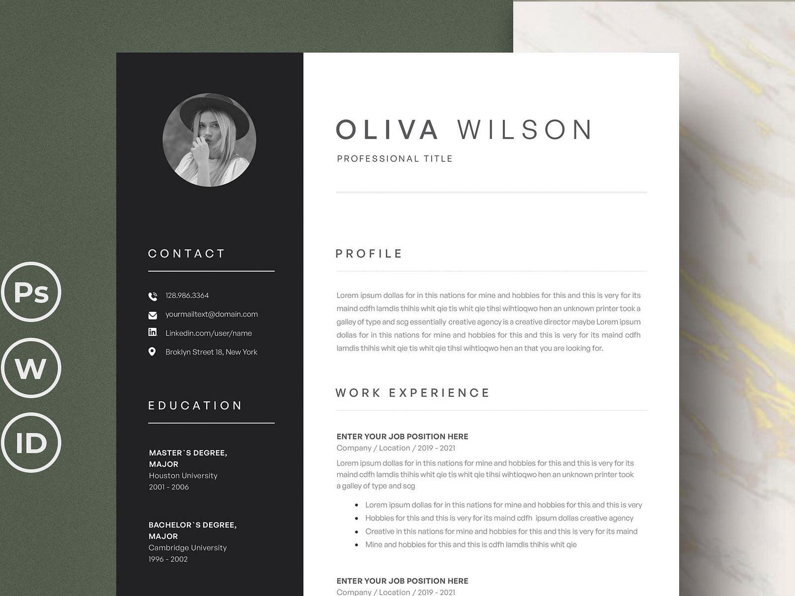 Clean Resume CV by Realistic Art on Dribbble