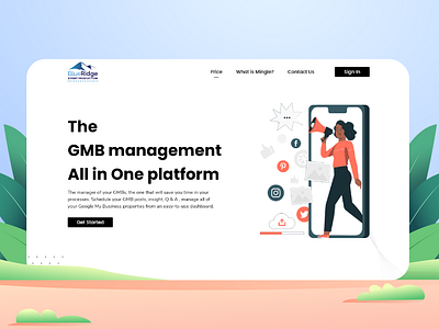 Business Management Service Website Landing Page branding illustration landingpage logo ui uxdesign web design website websitedesign